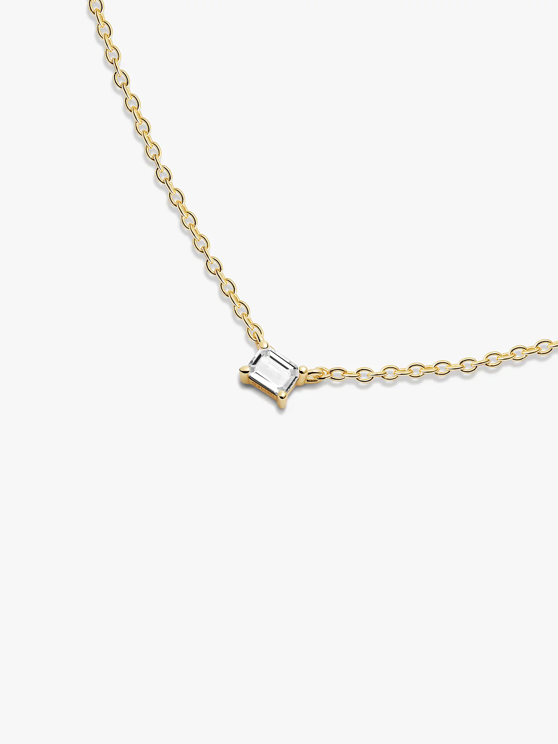 Emerald Cut Sapphire Necklace