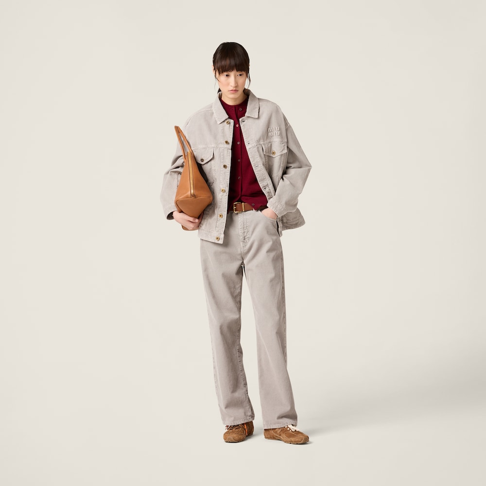 Washed velvet blouson jacket