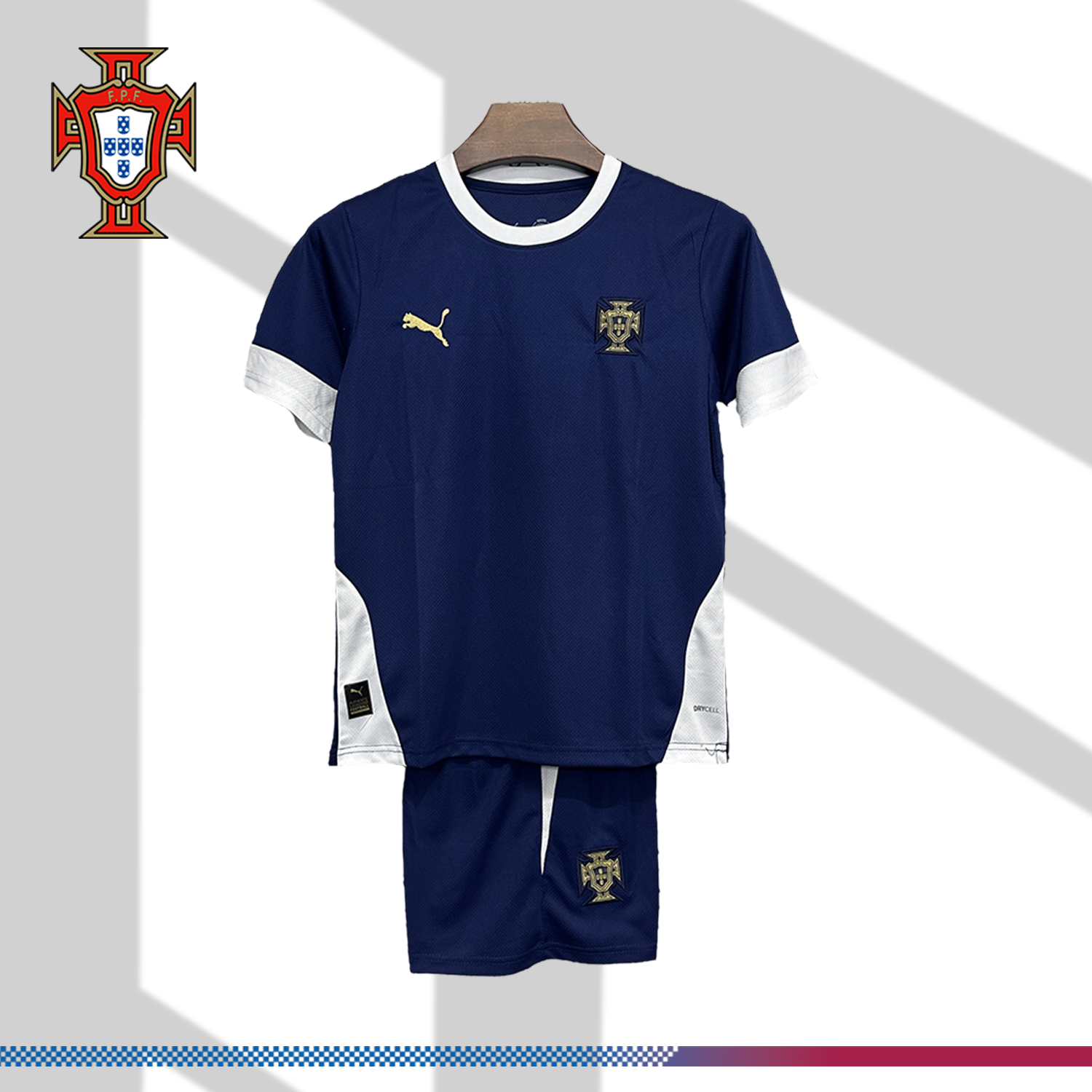 2025/2026 Portugal National Team Dark Blue Training Jersey Children's Football Jersey (Kids Kit socks)