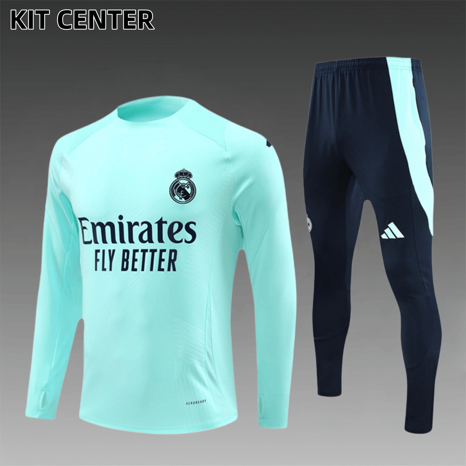 2024/2025 Real Madrid Blue Adult Half Zip Training Kit (Adult Kit)