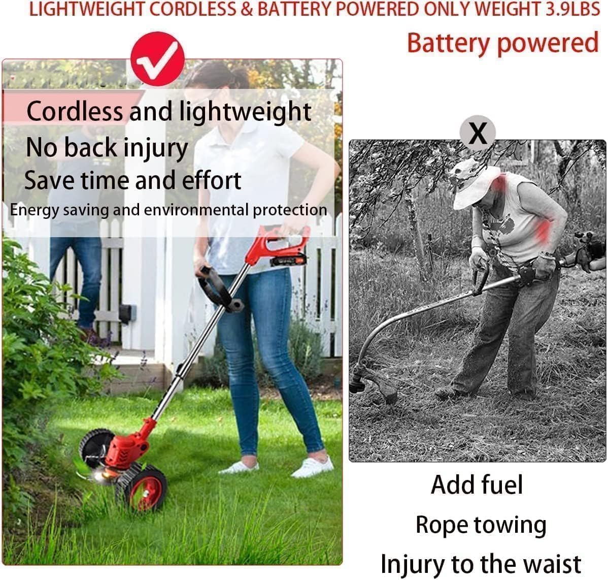 Electric Weed Wacker 3-in-1 Cordless