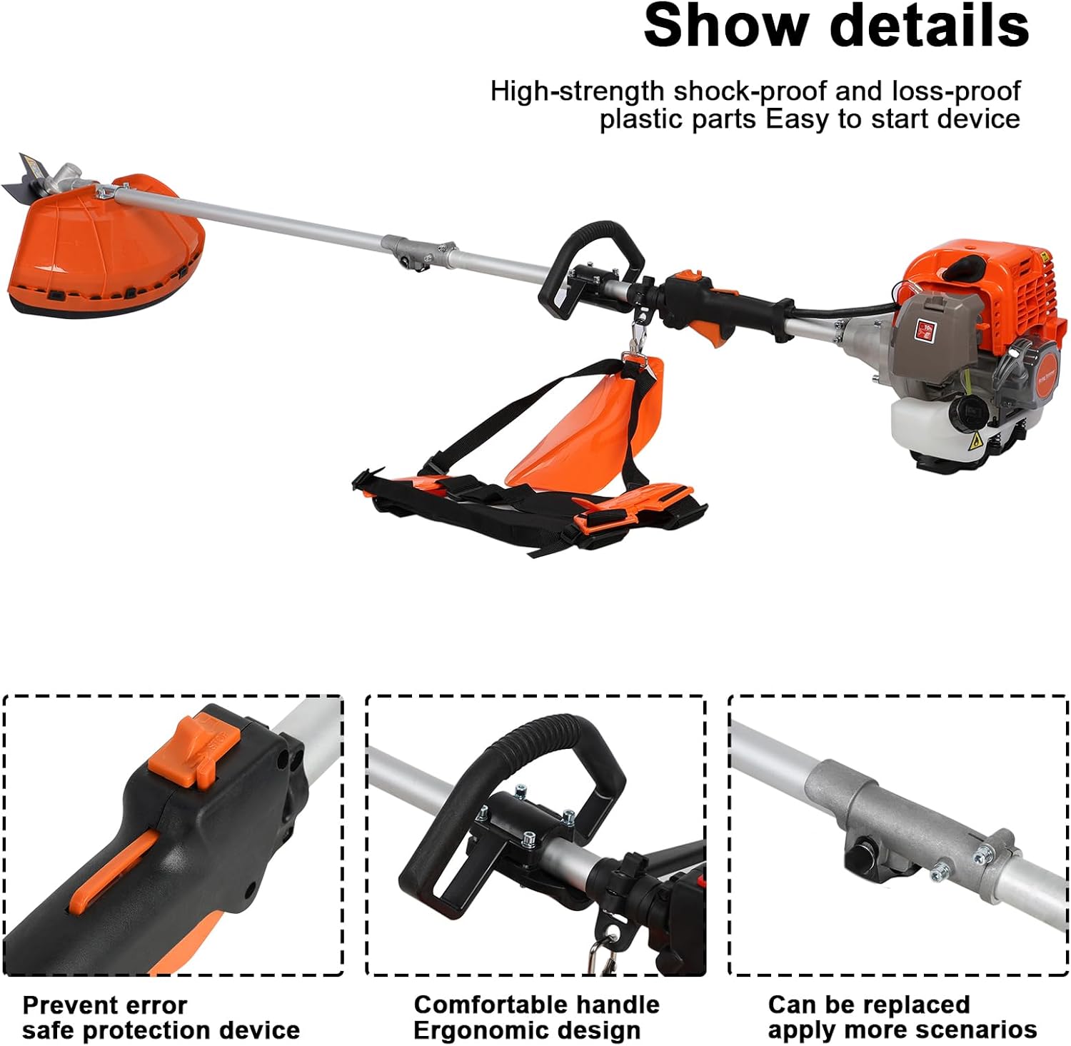 5 in 1 52cc 2-Stroke Gas Grass Trimmer Chainsaw