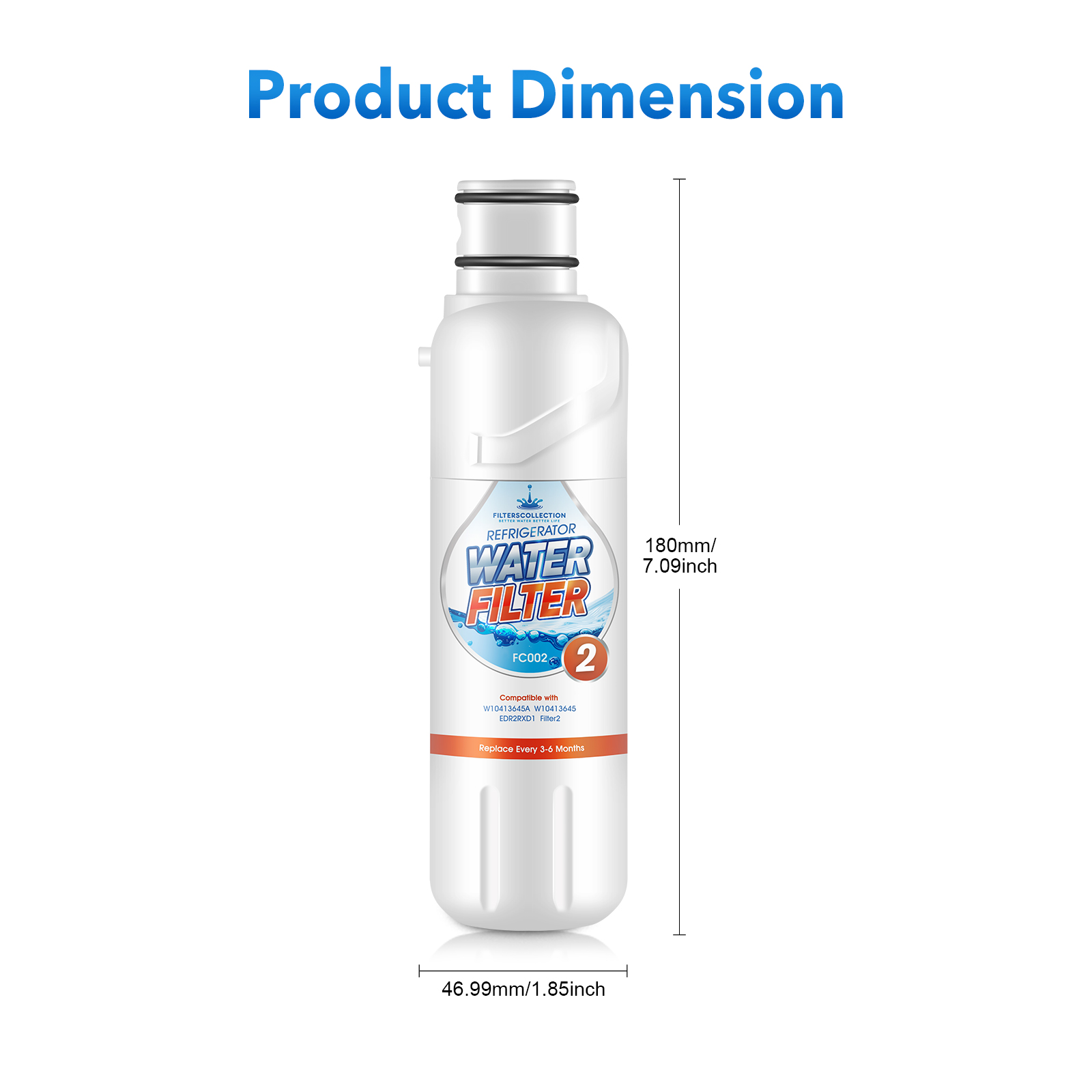 Replacement Refrigerator Water Filters for Edr2rxd1 W10413645a P9rfwb2l Gp002