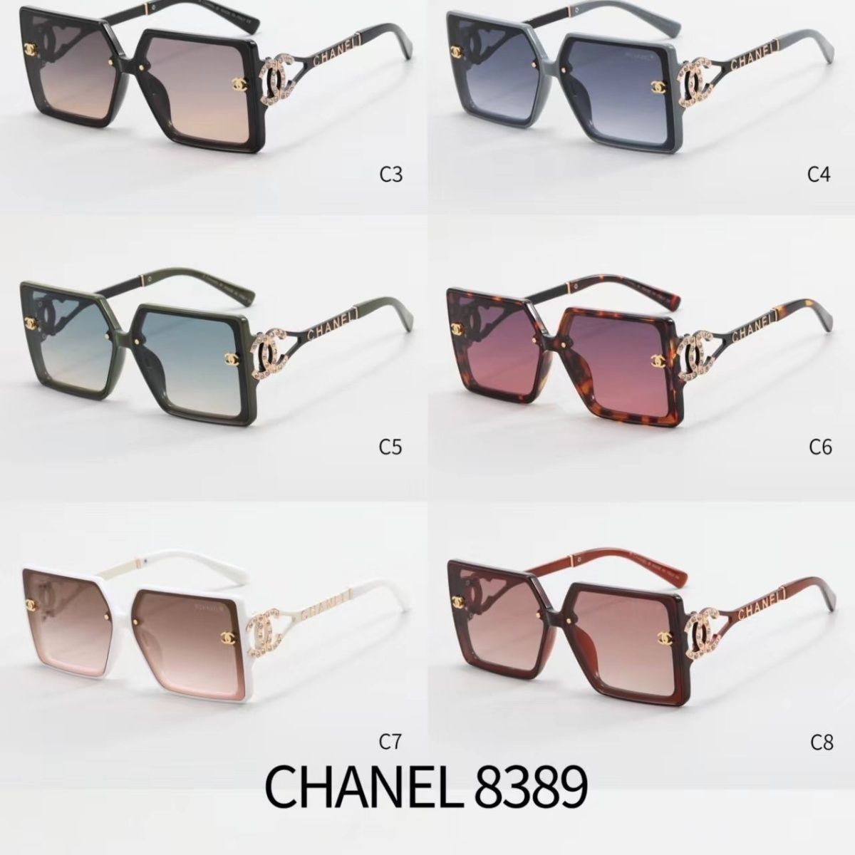 Sunglasses with the Box, SC24-8389 212 213 214 215 216 - qinlai888