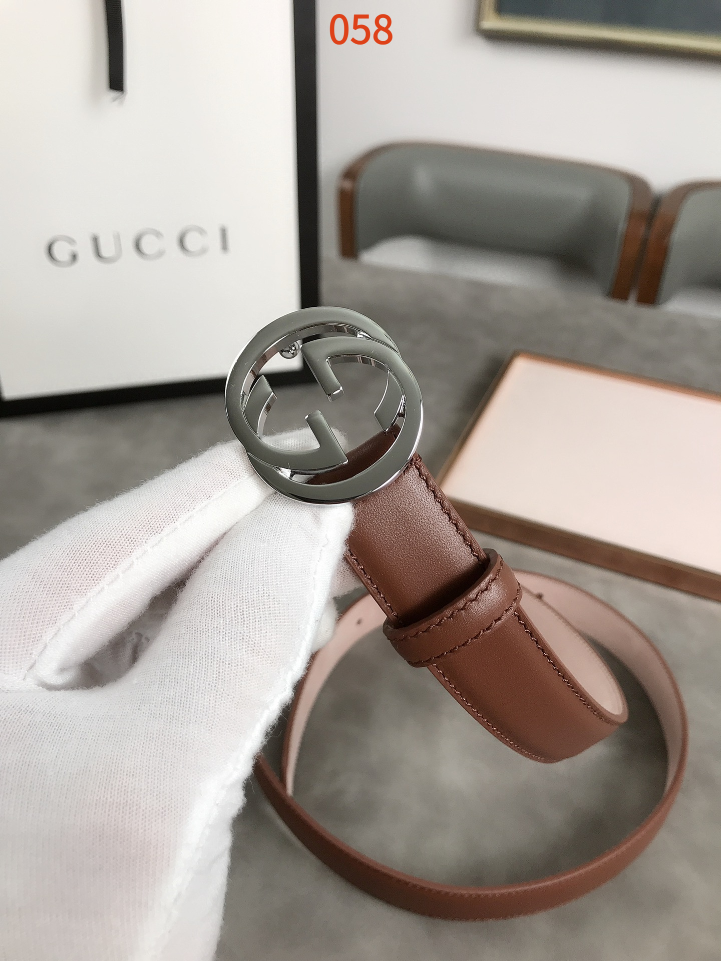 AAAA quality belt,2.5cm wide,without box,GB60 058 - qinlai888