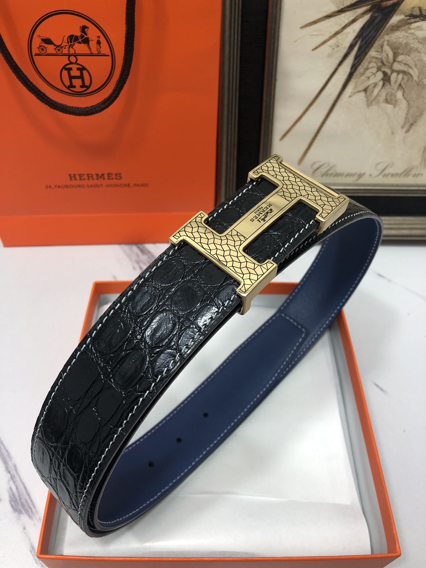 AAAA quality belt,4.0cm wide,without box,HB60 122 - qinlai888