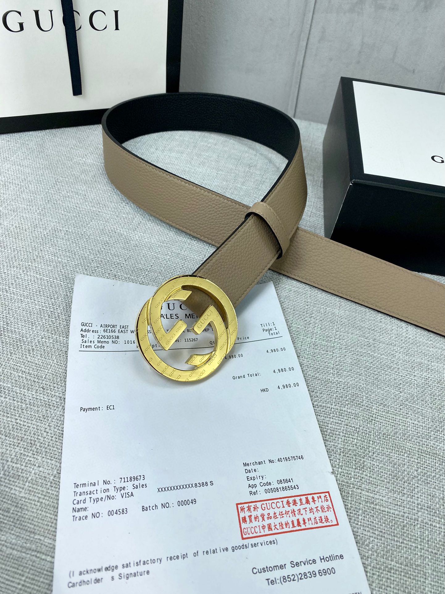 AAAA quality belt,3.8cm wide,without box,GB60 165 166 - qinlai888