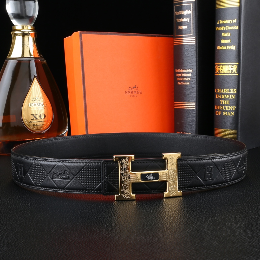 AAAA quality belt,3.8cm wide,without box,HB60 124 125 - qinlai888