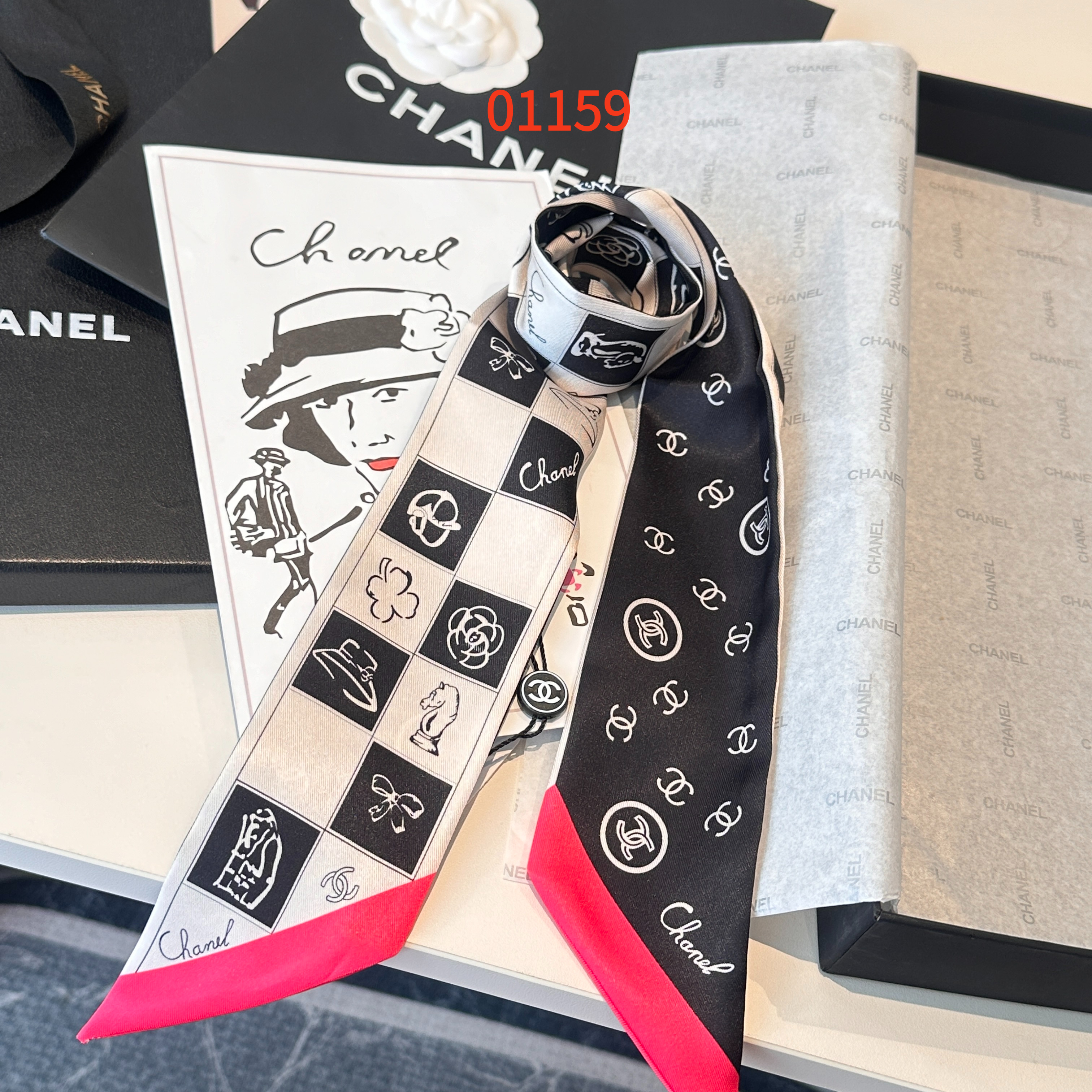 Luxury Scarf, 120*6cm, without box, SC.23 01159 - qinlai888