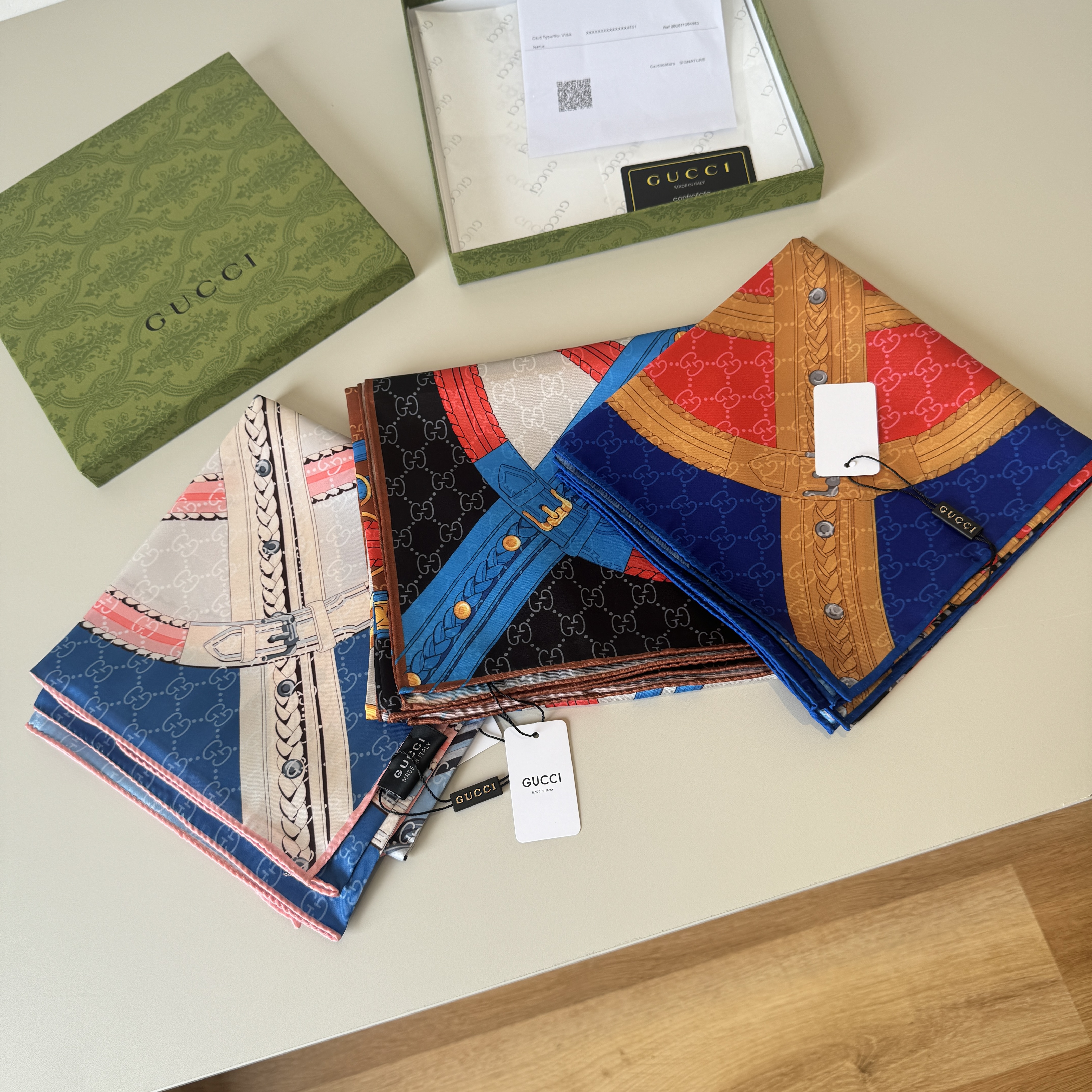 Luxury Scarf, 90*90cm, Without Box, SG38 01194 01195 01196 - qinlai888