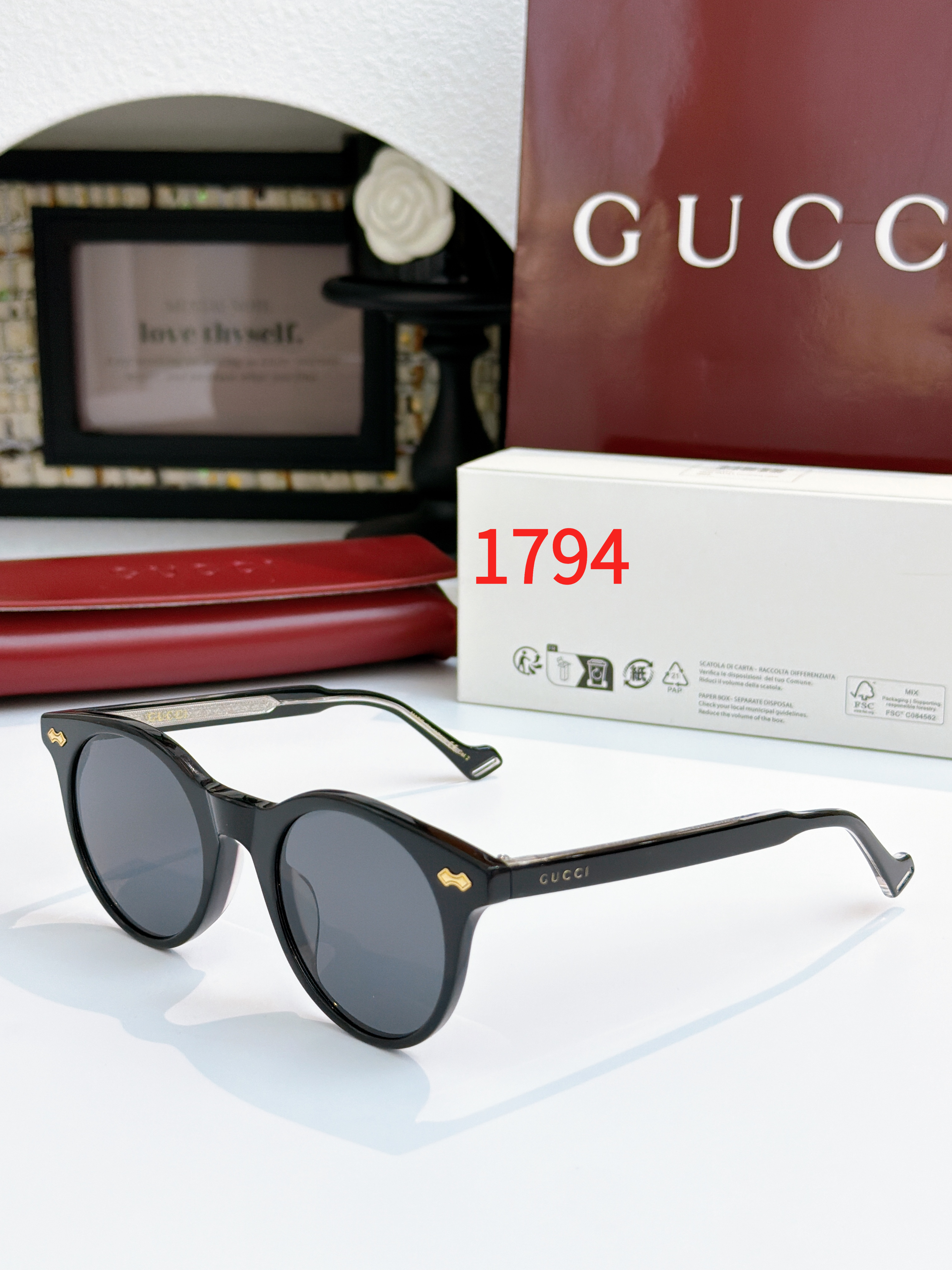 Sunglasses with the Box, GG0736S, SG43 1792 1793 1794 - qinlai888