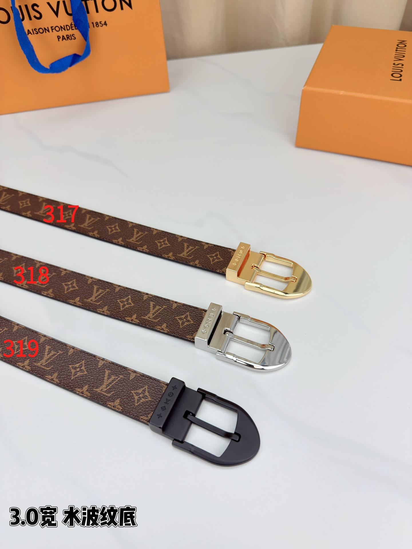 AAAA quality belt,3.0cm wide, without box, LB59 317 318 319 - qinlai888