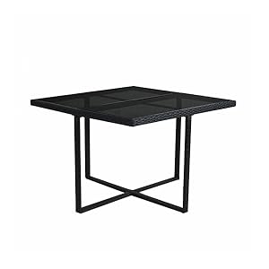 Glass Rattan Table