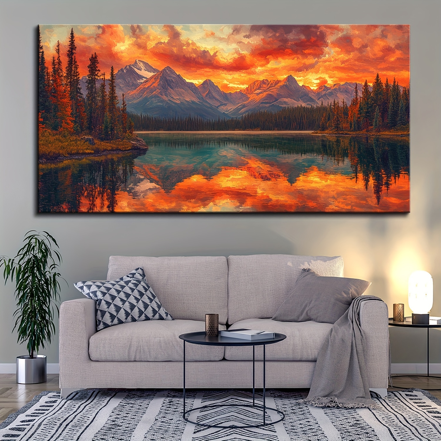 1.5-Inch Thick Pine Solid Wood Frame, Landscape Oil Painting Wall Art Decoration, Living Room Wall Decoration, Bedroom Wall Decoration, Canvas Wall Art Decoration