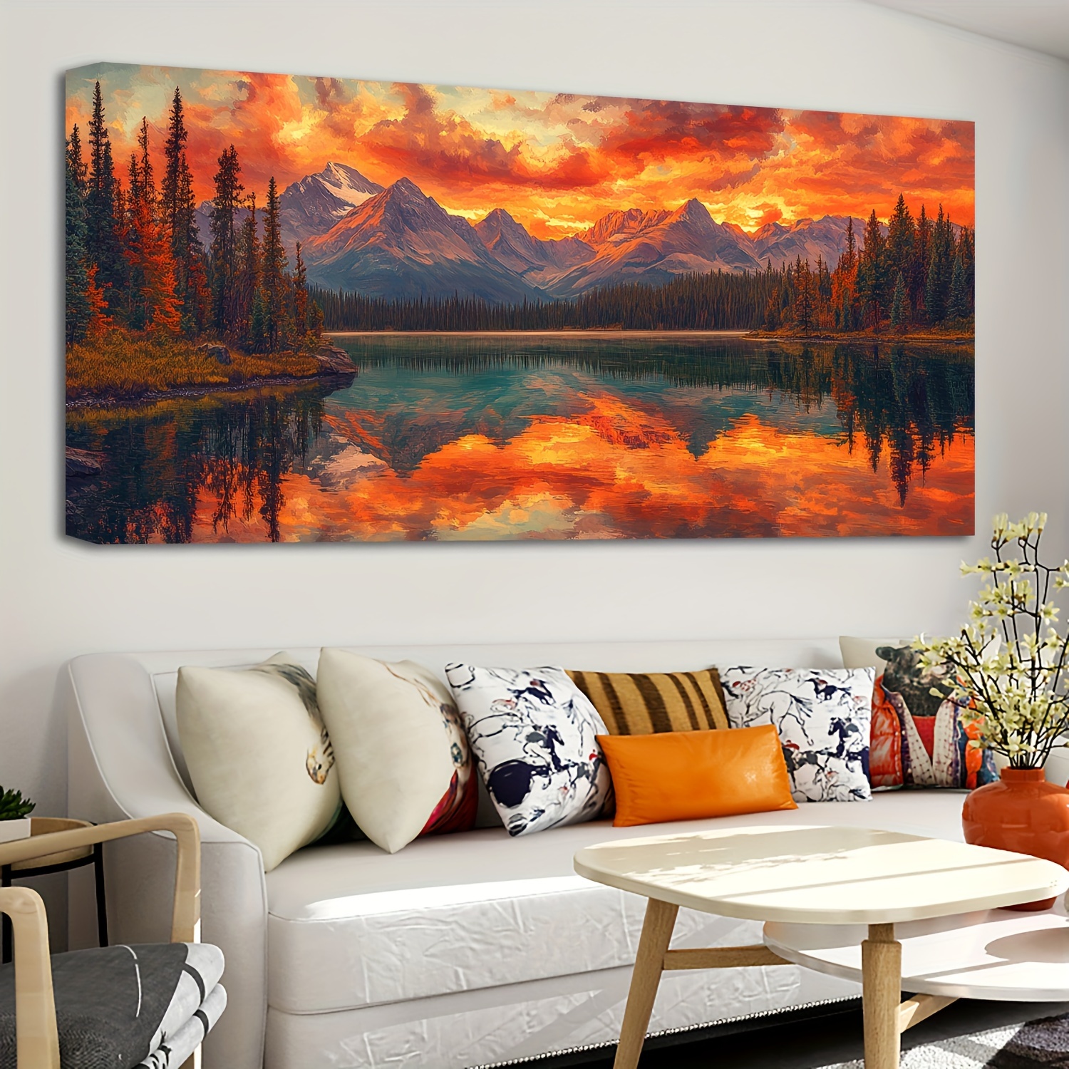1.5-Inch Thick Pine Solid Wood Frame, Landscape Oil Painting Wall Art Decoration, Living Room Wall Decoration, Bedroom Wall Decoration, Canvas Wall Art Decoration