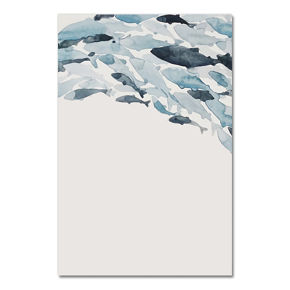 3pc/sets Water Color Fish Group Wall Art Canvas Posters, Golden Fish Blue Prints, Canvas Paintings For Living Room Bedroom Decors, No Frames, 39.88*59.94cm