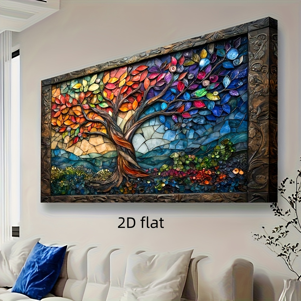 1pc 2D Flat Framed Wrapped Canvas Wooden Framed Effect Canvas Painting Wall Art Prints Home Decoration Great Bedroom, Living Room, Home Office - Valentine's Day, Spring Festival, Decor Gifts, Ready to Hang, Room Decor, 2D Flat, Perfect for Room Decor