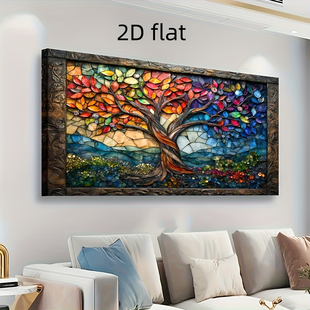 1pc 2D Flat Framed Wrapped Canvas Wooden Framed Effect Canvas Painting Wall Art Prints Home Decoration Great Bedroom, Living Room, Home Office - Valentine's Day, Spring Festival, Decor Gifts, Ready to Hang, Room Decor, 2D Flat, Perfect for Room Decor