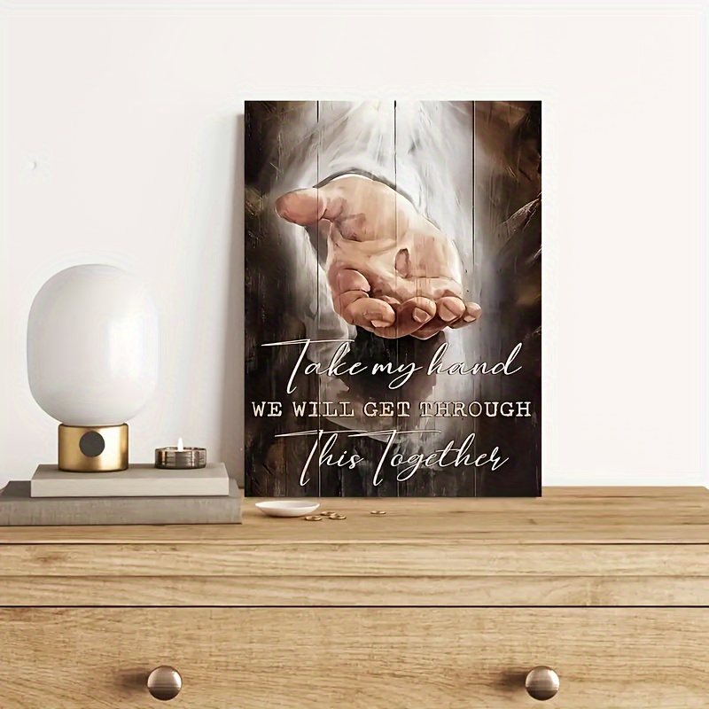 1pc Divine Touch Canvas Painting - Exquisite Hand of God Artwork with Elegantly Spiritual Vibes for Home Decor, Perfect Wall Art Gift for Spiritual Enthusiasts and Homeowners