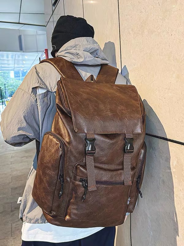 High-end, retro, versatile business-style men's backpack for commuting, large capacity, school bag, computer travel bag