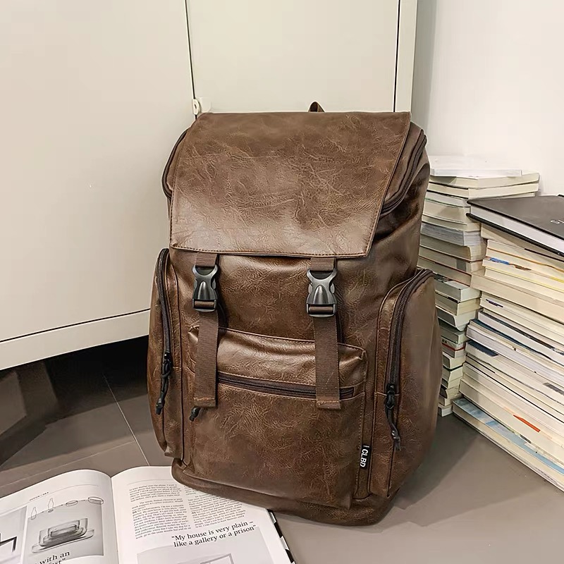 High-end, retro, versatile business-style men's backpack for commuting, large capacity, school bag, computer travel bag