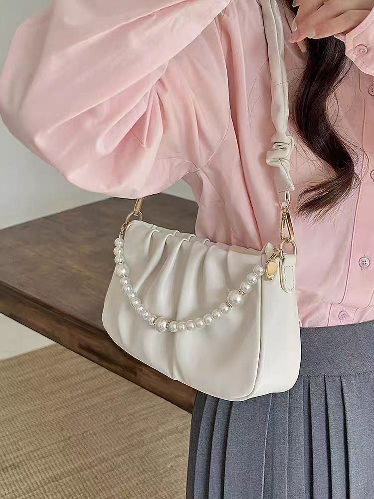 Underarm bag - Women's autumn crossbody bag, 2025 new model, high-end and niche style, pleated cloud-shaped bag, versatile single-shoulder bag