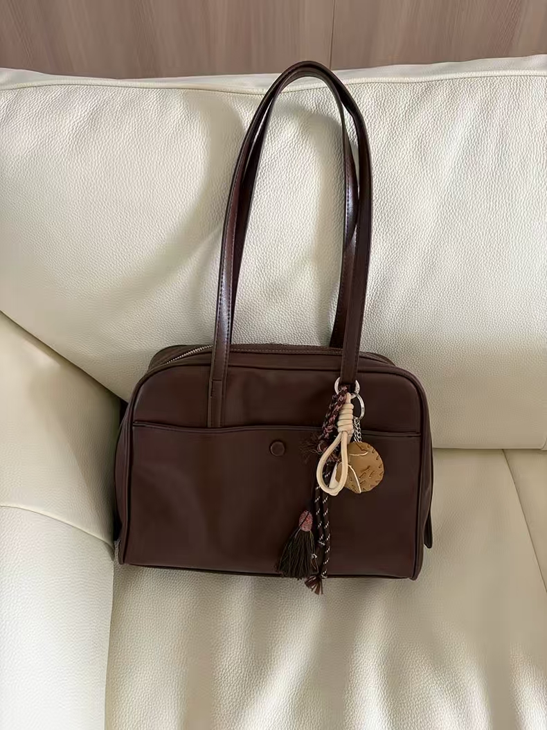 Korean version new pillow-shaped handbag for women, 2025 new vintage crossbody bag for work and commuting, large capacity tote bag