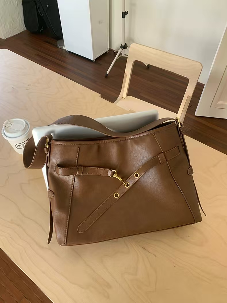 Marrad Retro Tote Bag - Autumn-Winter Korean Version 2025 New Style - Fashionably Simple Single Shoulder Crossbody Large Capacity Casual Bag