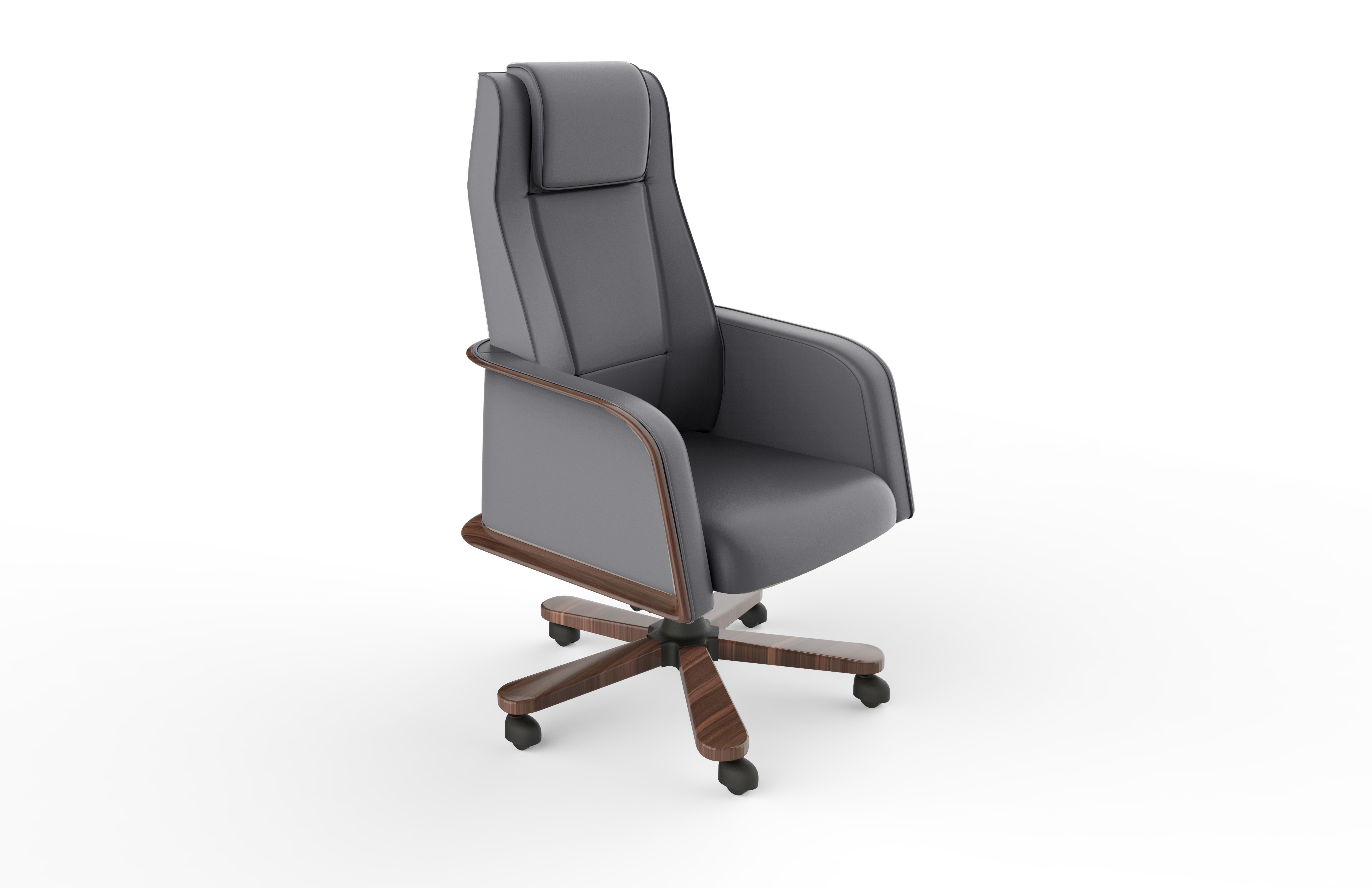 Lincoln-Front Chair /Lincoln -Executive Chair/Dark grey leather