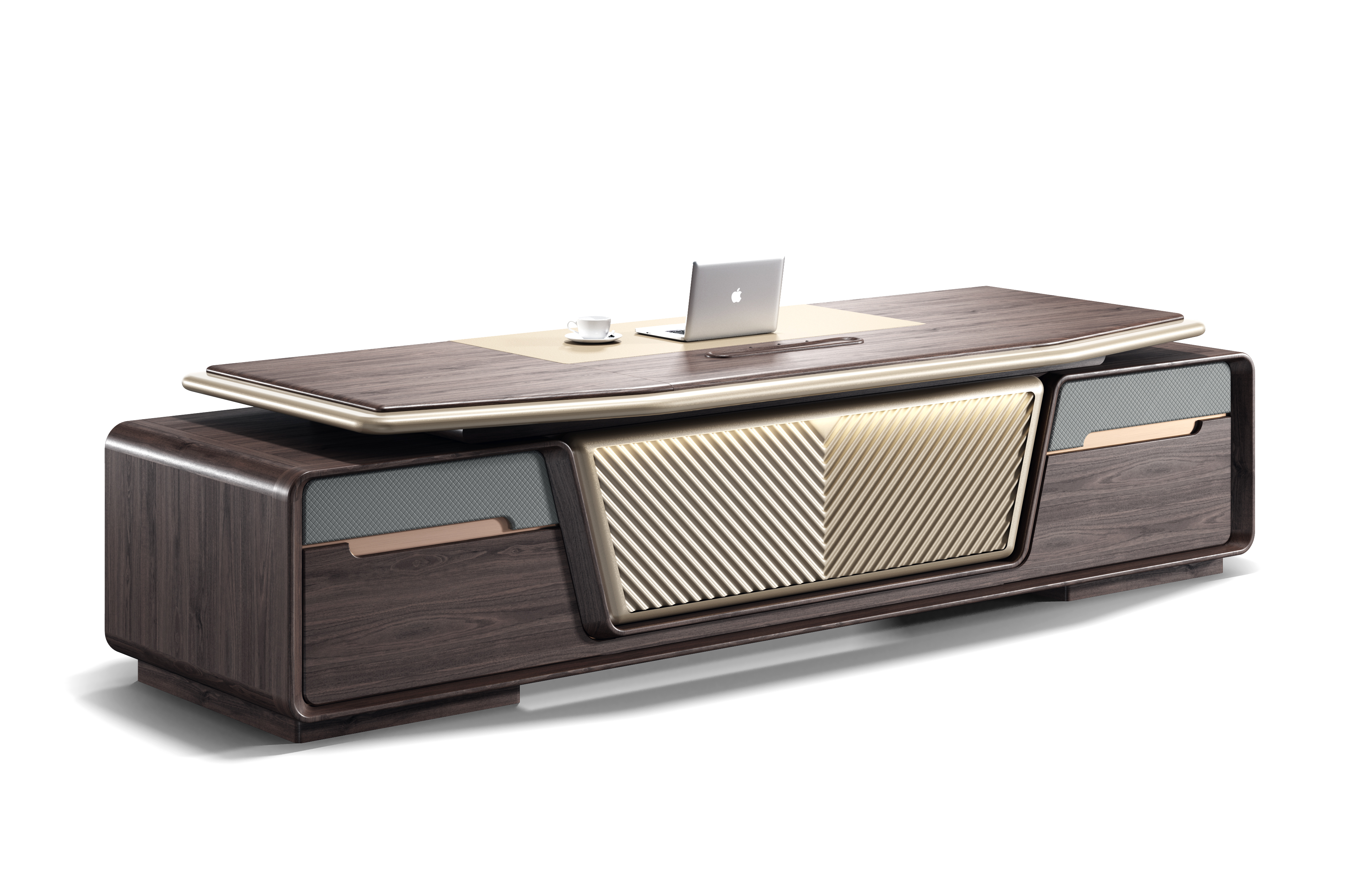 Light luxury boss desk Office desk Office furniture Black walnut