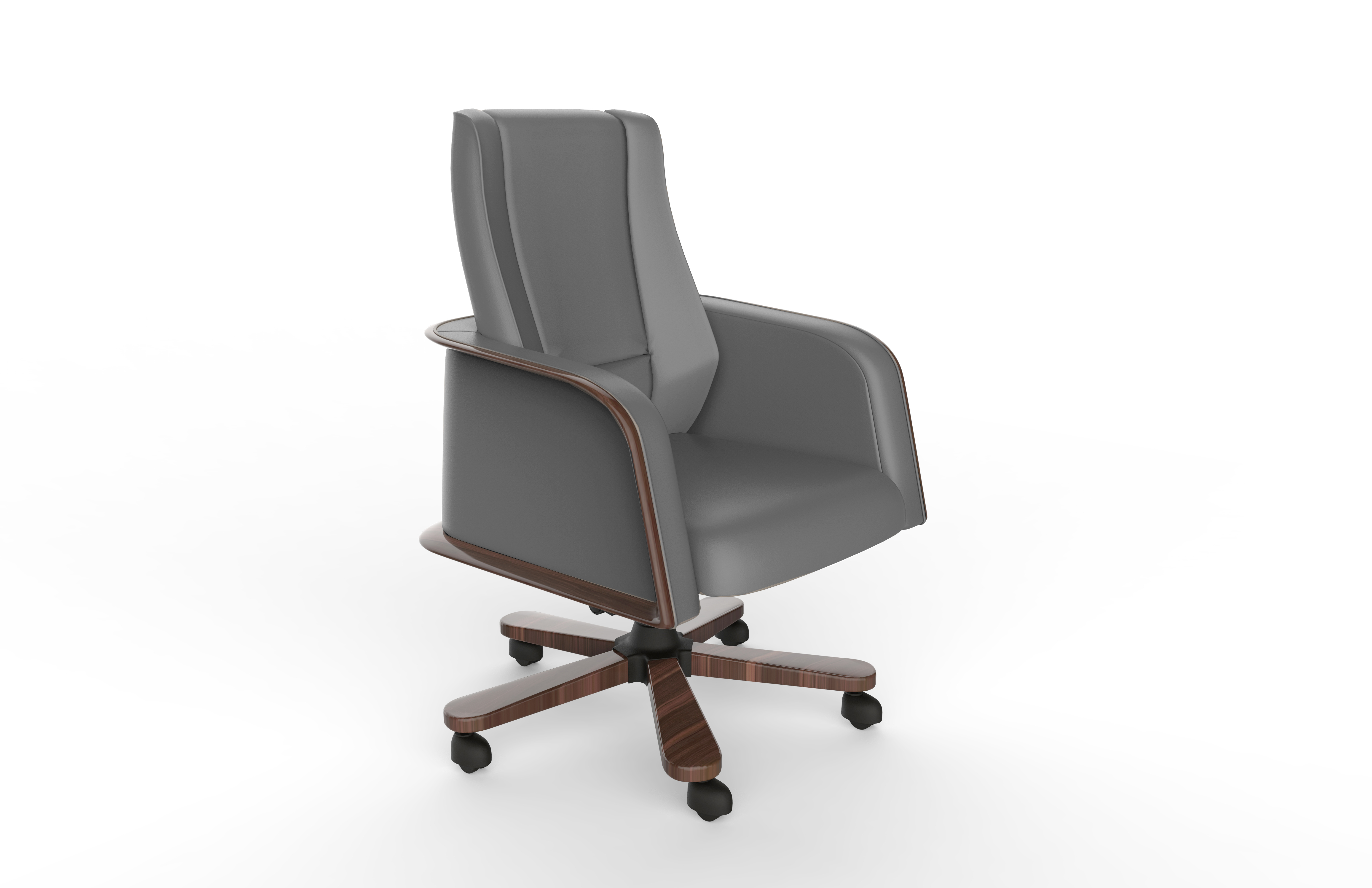 Lincoln-Front Chair /Lincoln -Executive Chair/Dark grey leather