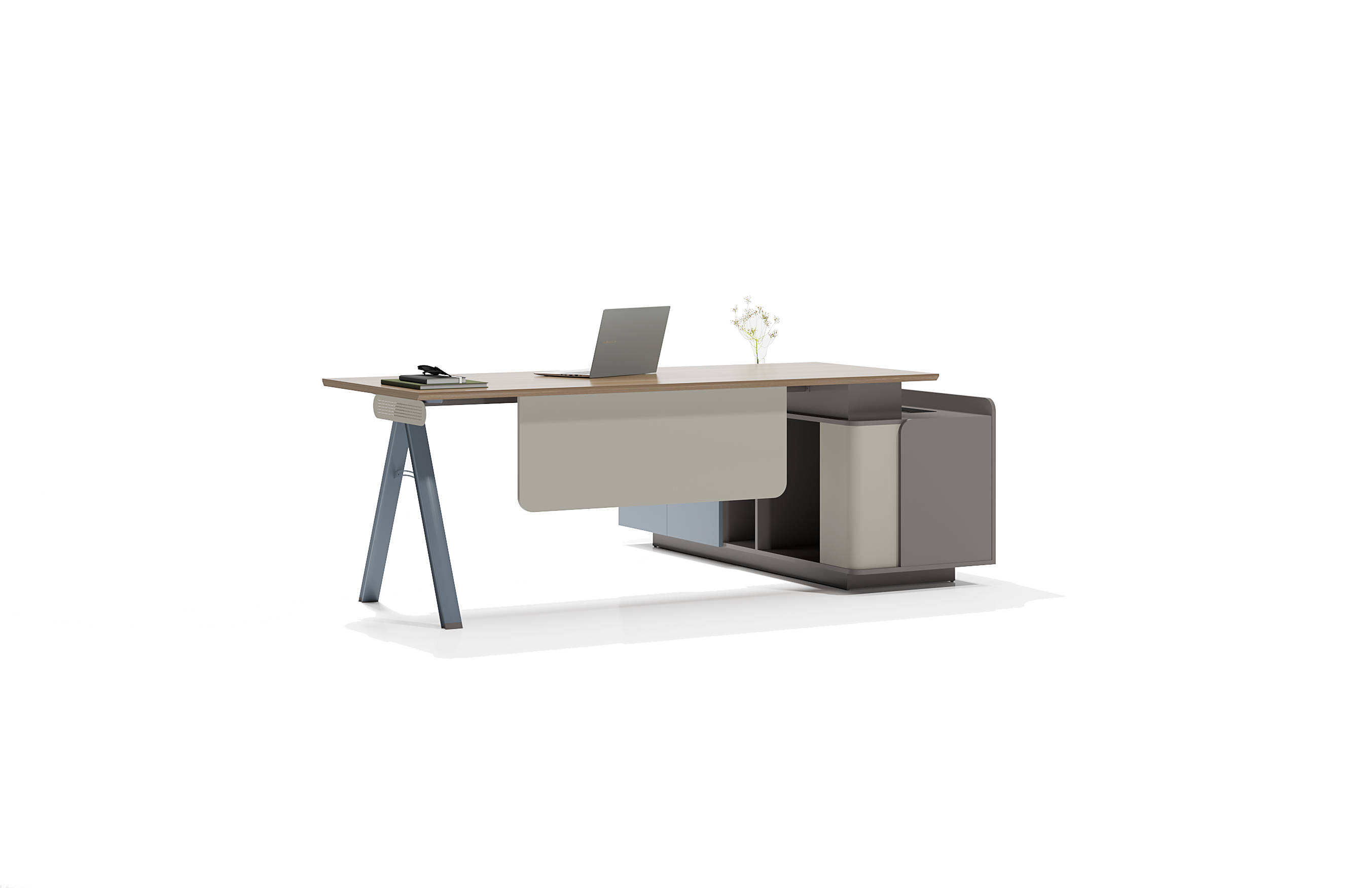 Office desk /Boss desk/Supervisor desk/ Qianxi Oak + Space Gray + Khaki Gray + Gray Bean Green