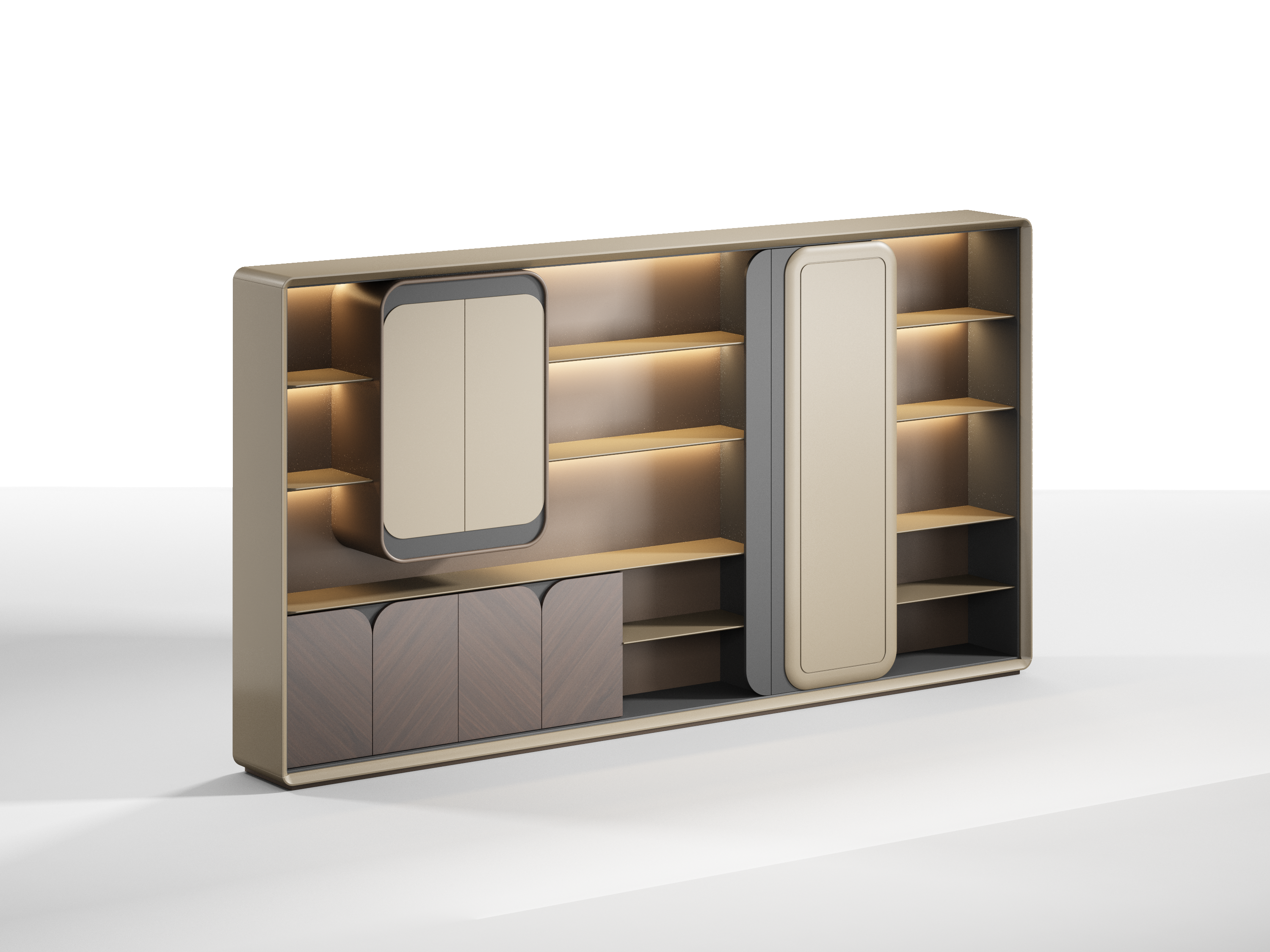 File Cabinet/Black walnut + Golden coffee