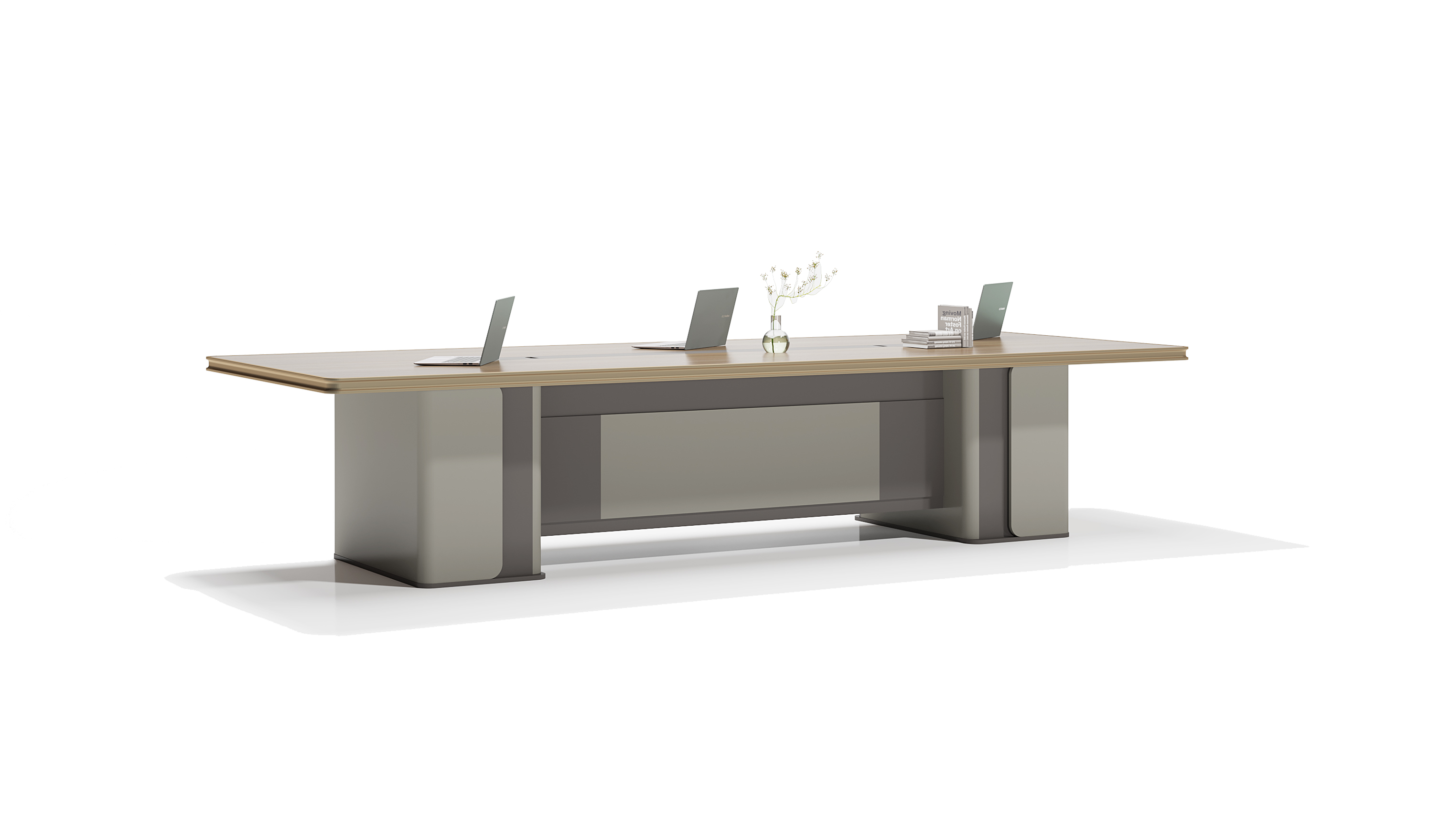 Conference Table / Meeting Table / Qianxi Oak + Space Gray + Khaki Gray