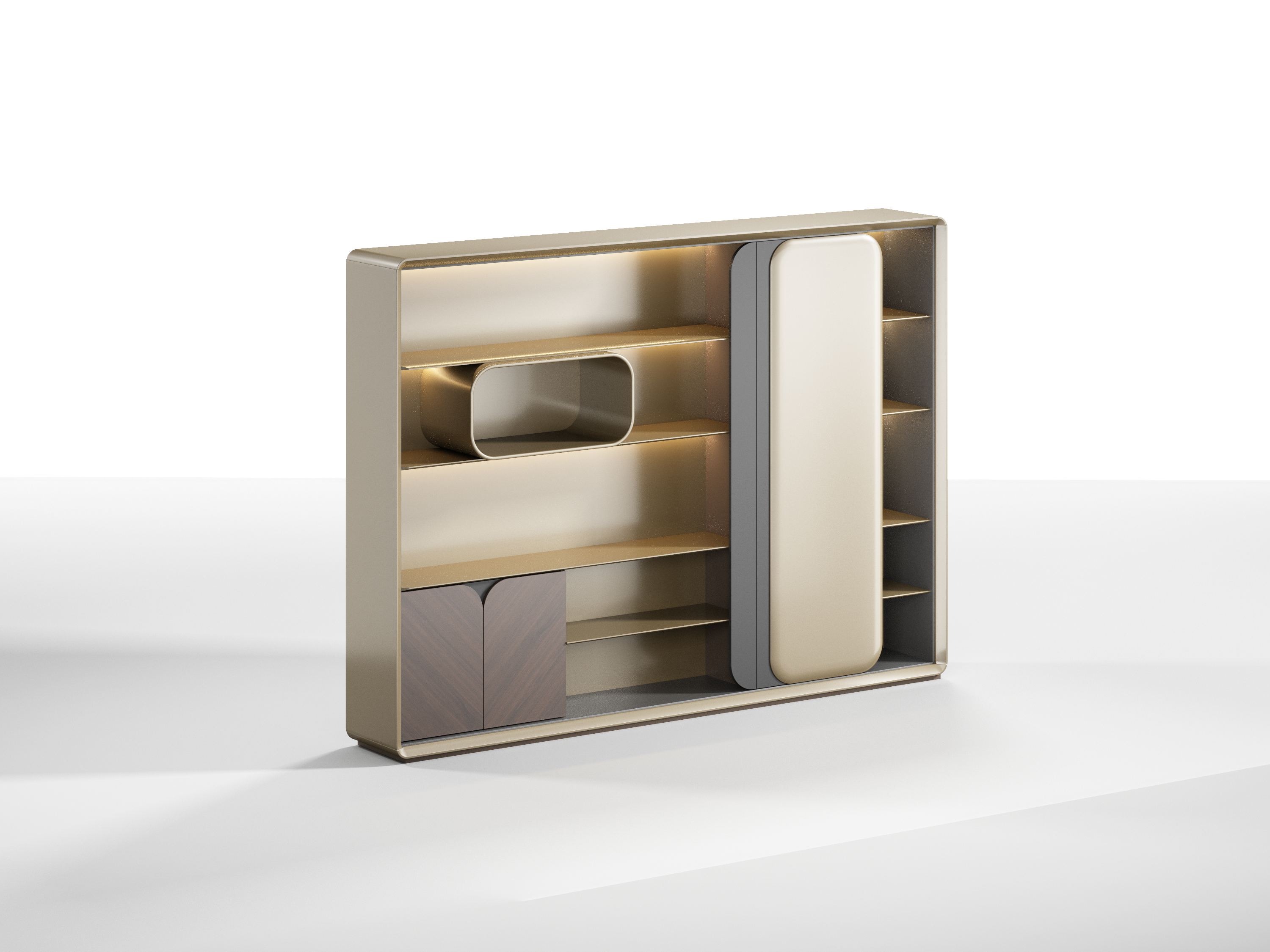 File Cabinet/Black walnut + Golden coffee