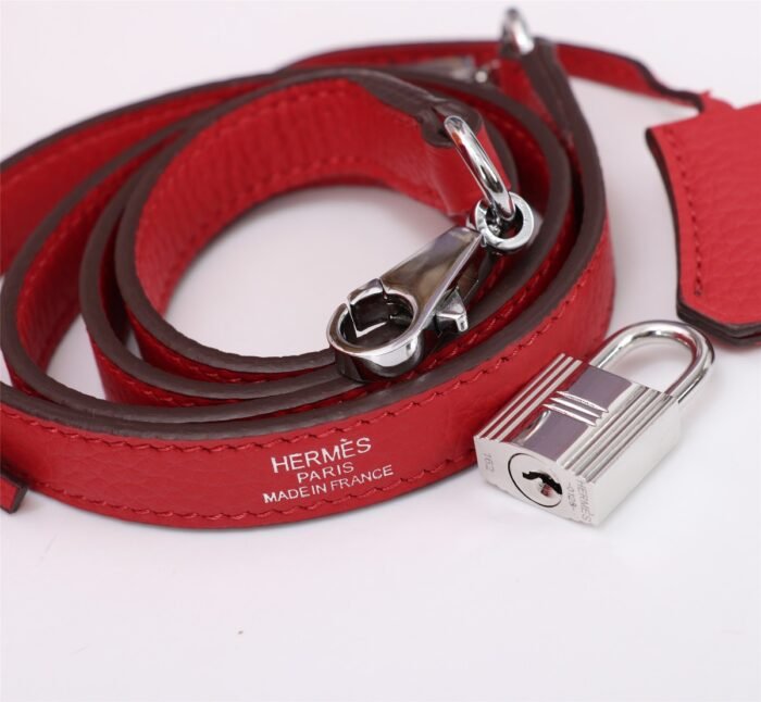 Hermès Kelly Togo Calf Sliver hardware Red size: 25Cm/ 28Cm