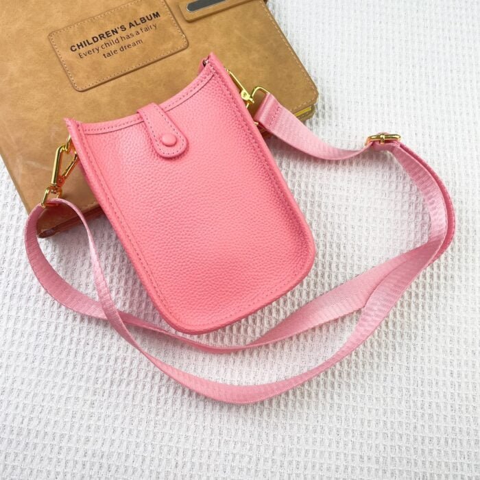 Hermès Evelyn TOGO mini phone bag Pink 336 size: 18*12.5*4cm