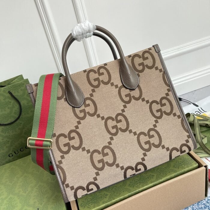 Gucci 703974 Apricot large g cloth tote bag