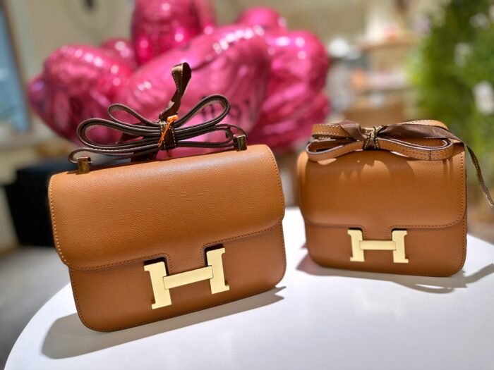 Hermès Constance cowhide leather Gold hardware Black size: 24cm/20cm