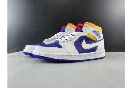 Air Jordan 1 Mid Royal Blue Laser Orange
