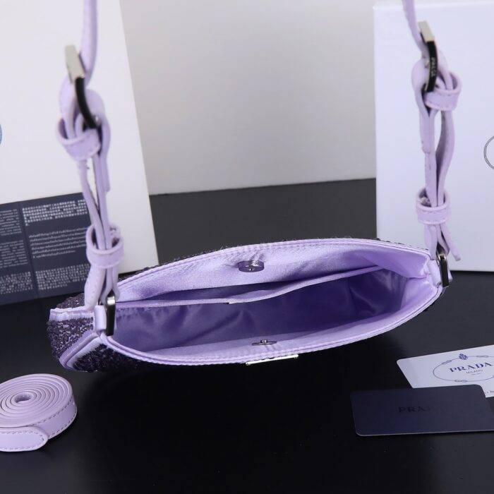 Prada Ss21 Hobo BlingBling 8801 purple size: 22*18*5cm