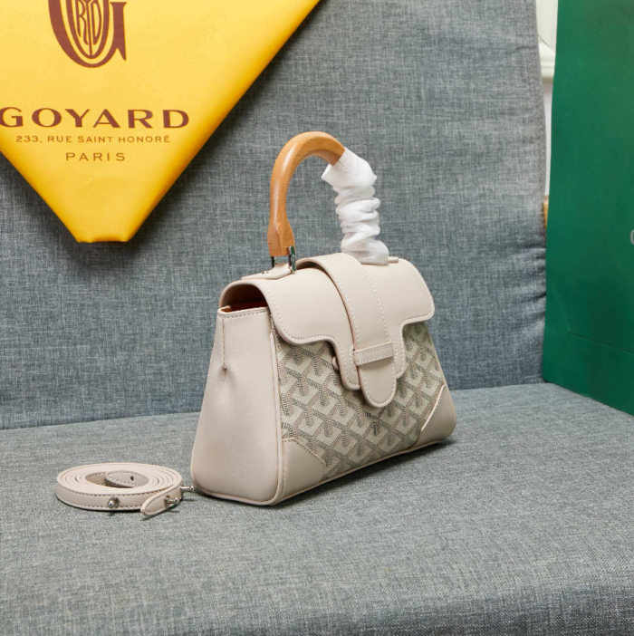 Goyard mini sigon Saddle bag Cream White Size:18*15*20*9cm