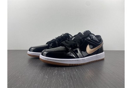 Air Jordan 1 Retro Low Black Gold Patent
