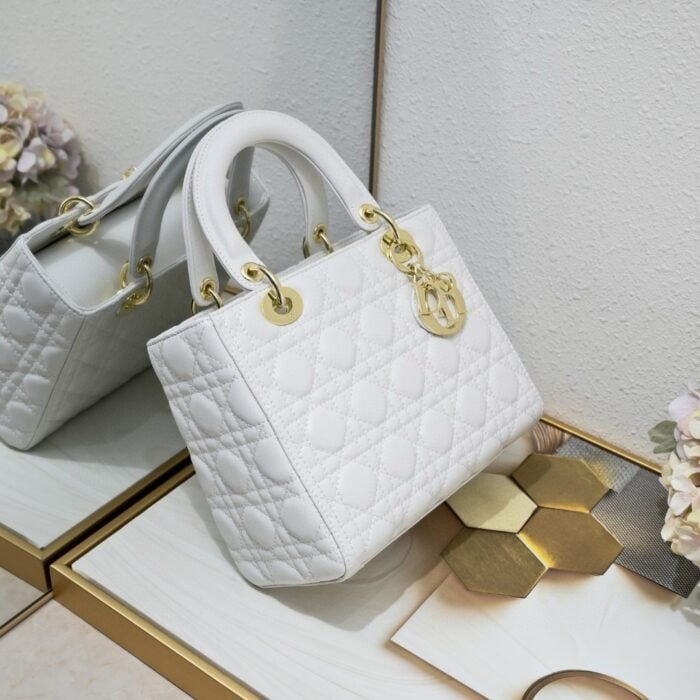 Dior my lady Five-checked sheepskin Shoulder handbag size: 24*11*20cm