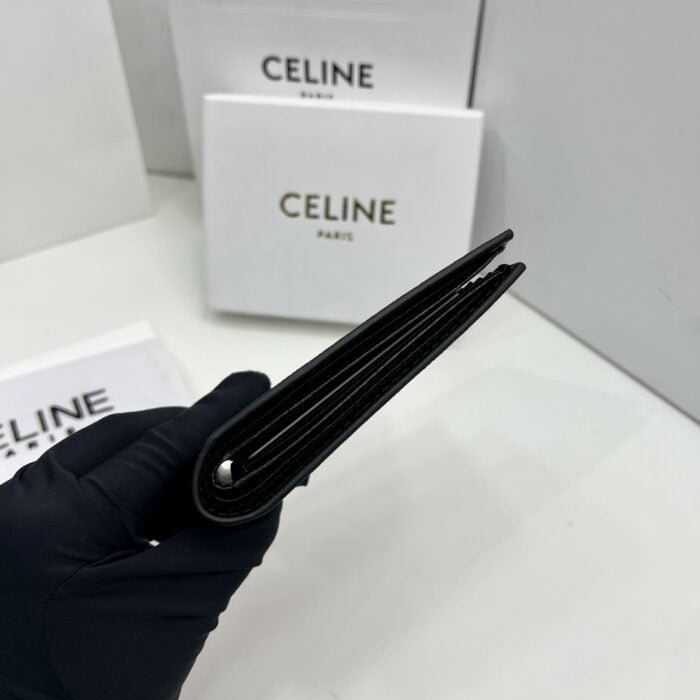 CELINE Black printing Short Wallet Size:11*10*5cm