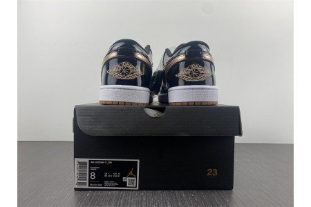 Air Jordan 1 Retro Low Black Gold Patent