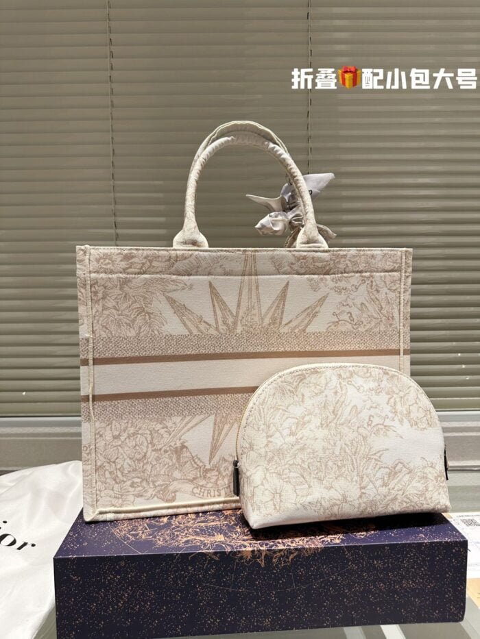 Dior book tote with small wallet size: 41cm