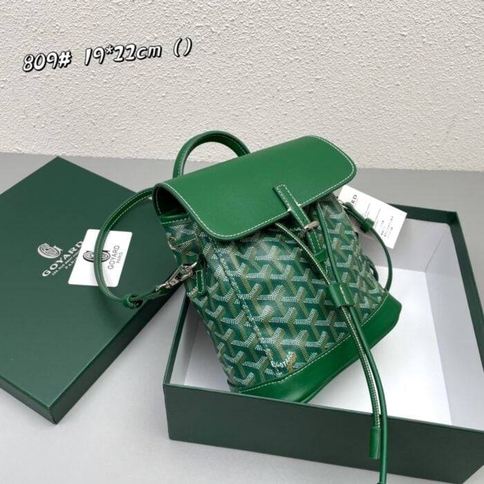 Goyard goyardalpin mini backpack Green Size: 8.5*18.5*21.5cm
