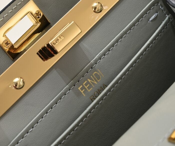 FENDI Peekaboo Crocodile Leather gold hardware 23ss 335 Size: 20*15cm