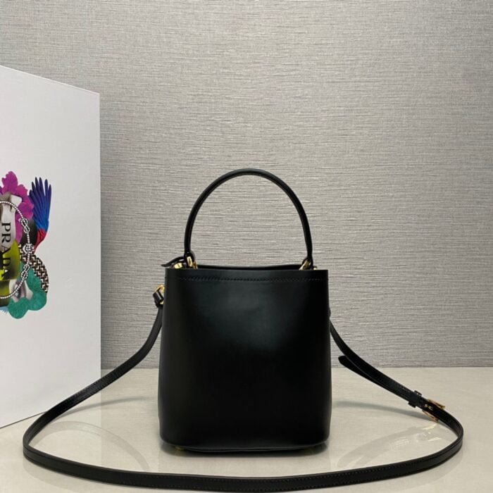 Prada Panier Plain cowhide Bucket bag black size: 15*16*9.5cm